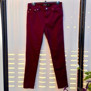 Ralph Lauren maroon skinny jeans